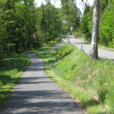 Bild vergrößern: Eine Landstraße und ein Radweg